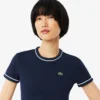 Damen-Jersey-T-Shirt mit Kontrastbesatz