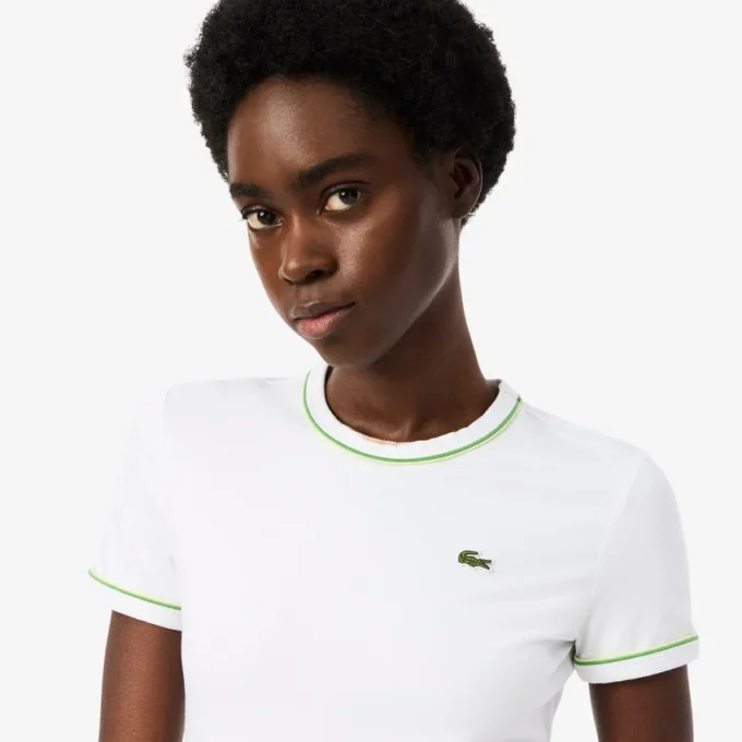 Damen-Jersey-T-Shirt mit Kontrastbesatz