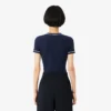 Damen-Jersey-T-Shirt mit Kontrastbesatz