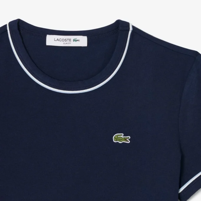 Damen-Jersey-T-Shirt mit Kontrastbesatz