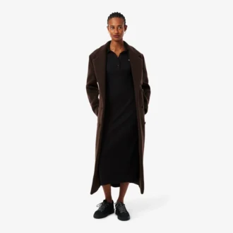 Damen-Kleid aus gerippter Baumwolle mit Polo-Kragen in Slim-Fit-Passform