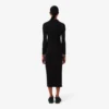 Damen-Kleid aus gerippter Baumwolle mit Polo-Kragen in Slim-Fit-Passform