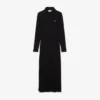 Damen-Kleid aus gerippter Baumwolle mit Polo-Kragen in Slim-Fit-Passform