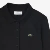 Damen-Kleid aus gerippter Baumwolle mit Polo-Kragen in Slim-Fit-Passform
