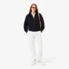 Damen-Piqué-Hoodie mit Reißverschluss