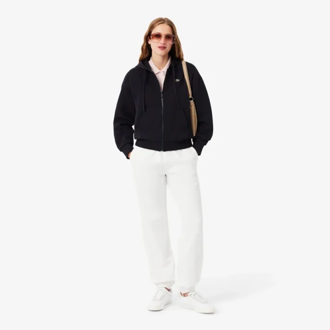 Damen-Piqué-Hoodie mit Reißverschluss
