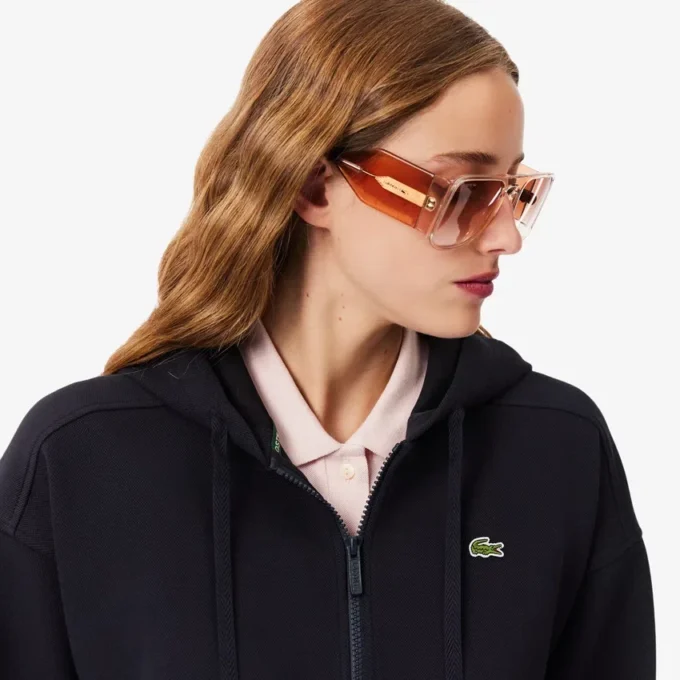 Damen-Piqué-Hoodie mit Reißverschluss