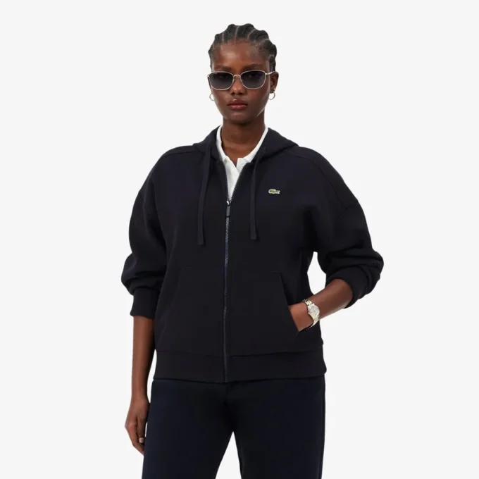 Damen-Piqué-Hoodie mit Reißverschluss