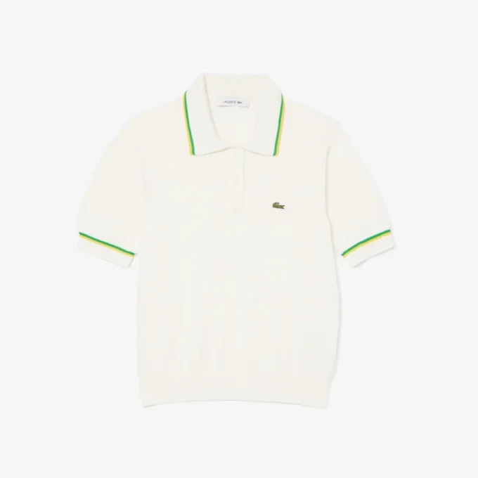 Damen-Poloshirt aus nahtloser 3D-Stretch-Baumwolle in verkürzter Passform