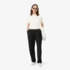 Damen-Poloshirt aus nahtloser 3D-Stretch-Baumwolle in verkürzter Passform