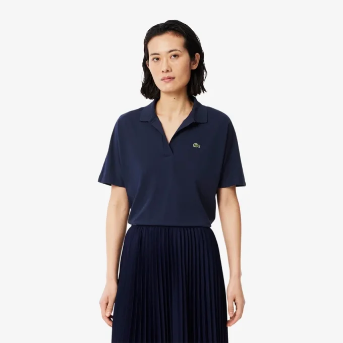 Damen-Poloshirt in Relaxed Fit aus Piqué