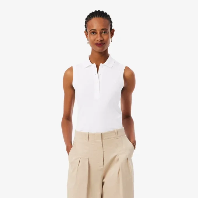 Damen-Poloshirt L.12.12 Slim Fit, ärmellos, Stretch