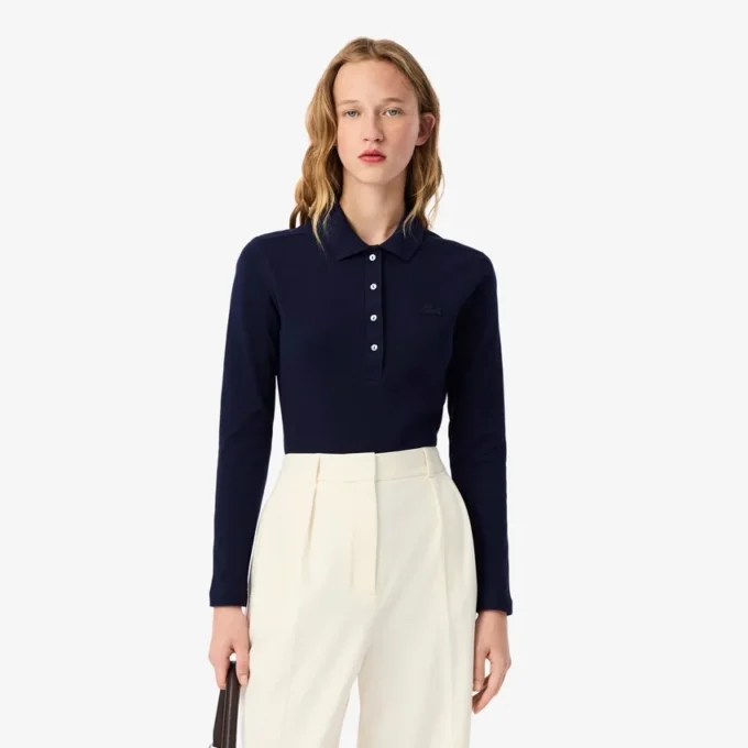 Damen-Poloshirt L.12.12 Slim Fit Stretch Mini Piqua