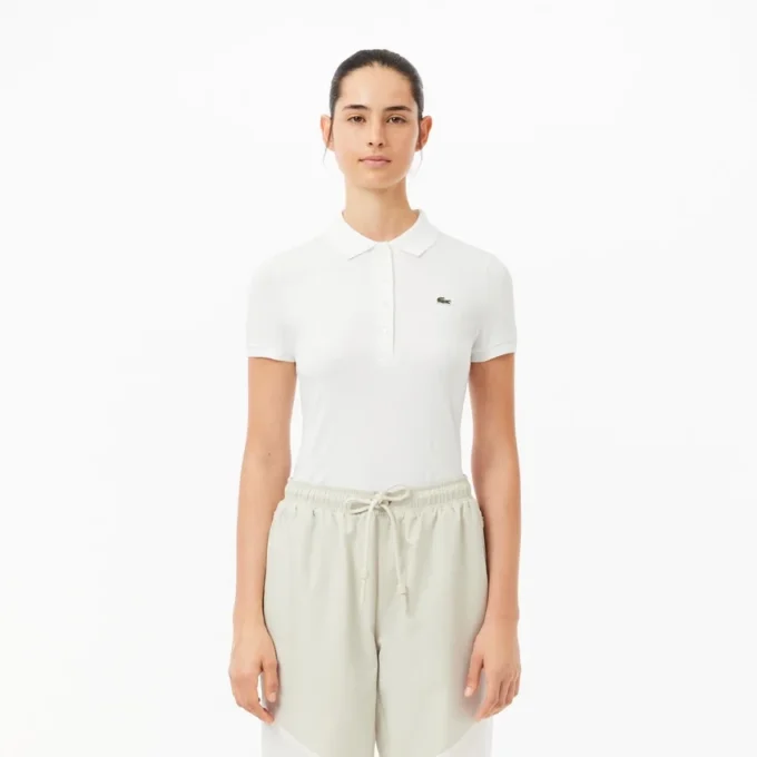 Damen-Poloshirt L.12.D aus Stretch-Baumwolle in Slim Fit