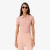 Damen-Poloshirt L.12.D Slim Fit aus gerippter Baumwolle