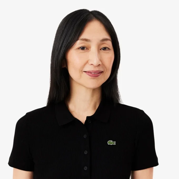Damen-Poloshirt L.12.D Slim Fit aus gerippter Baumwolle