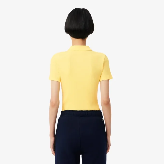 Damen-Poloshirt L.12.D Slim Fit aus gerippter Baumwolle