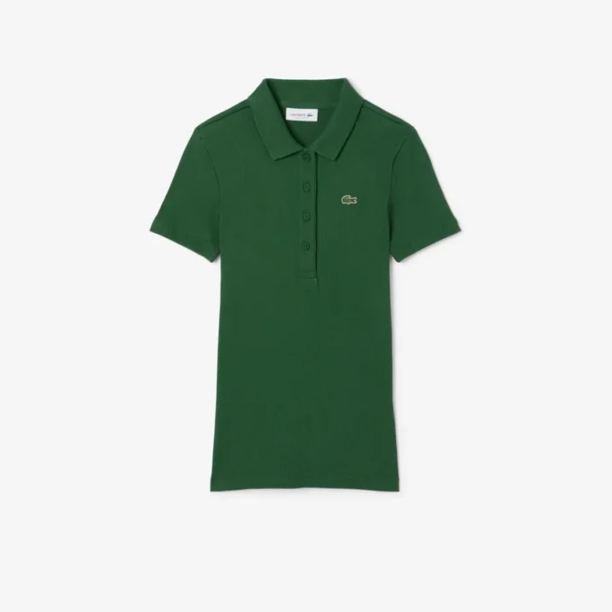 Damen-Poloshirt L.12.D Slim Fit aus gerippter Baumwolle