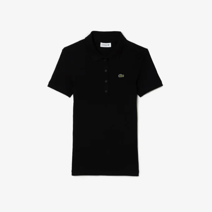 Damen-Poloshirt L.12.D Slim Fit aus gerippter Baumwolle
