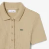 Damen-Poloshirt L.12.D Slim Fit aus gerippter Baumwolle