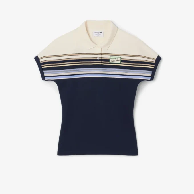 Damen-Poloshirt „Made in France“ in Slim Fit mit Streifen
