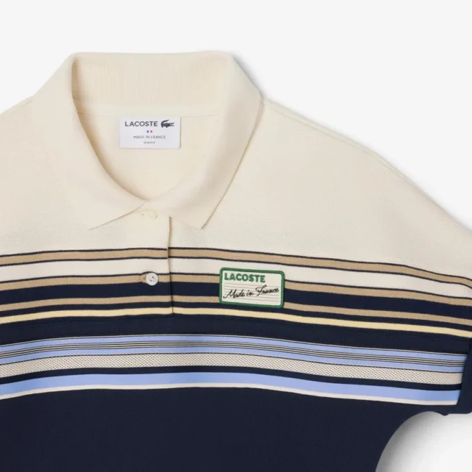 Damen-Poloshirt „Made in France“ in Slim Fit mit Streifen