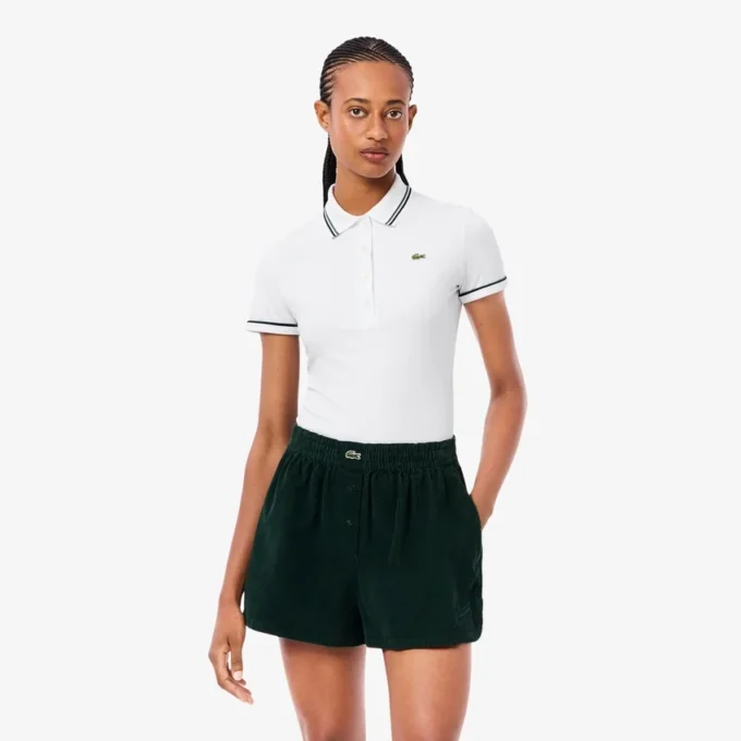 Damen-Poloshirt mit schmaler Passform und Zierdetails L.12.D