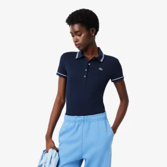 Damen-Poloshirt mit schmaler Passform und Zierdetails L.12.D