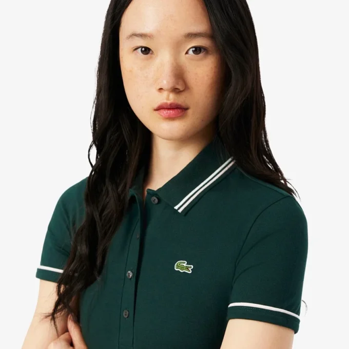 Damen-Poloshirt mit schmaler Passform und Zierdetails L.12.D