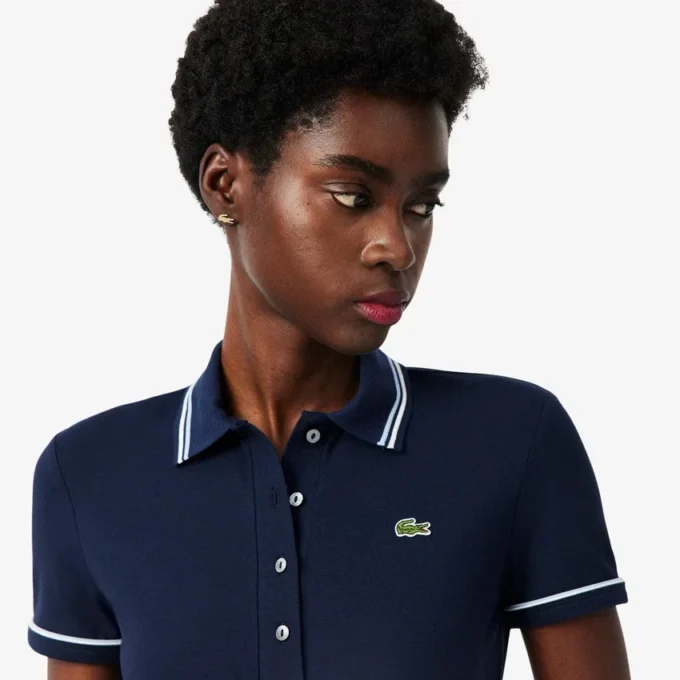 Damen-Poloshirt mit schmaler Passform und Zierdetails L.12.D