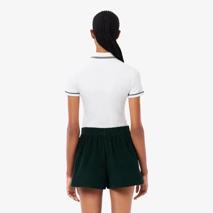 Damen-Poloshirt mit schmaler Passform und Zierdetails L.12.D