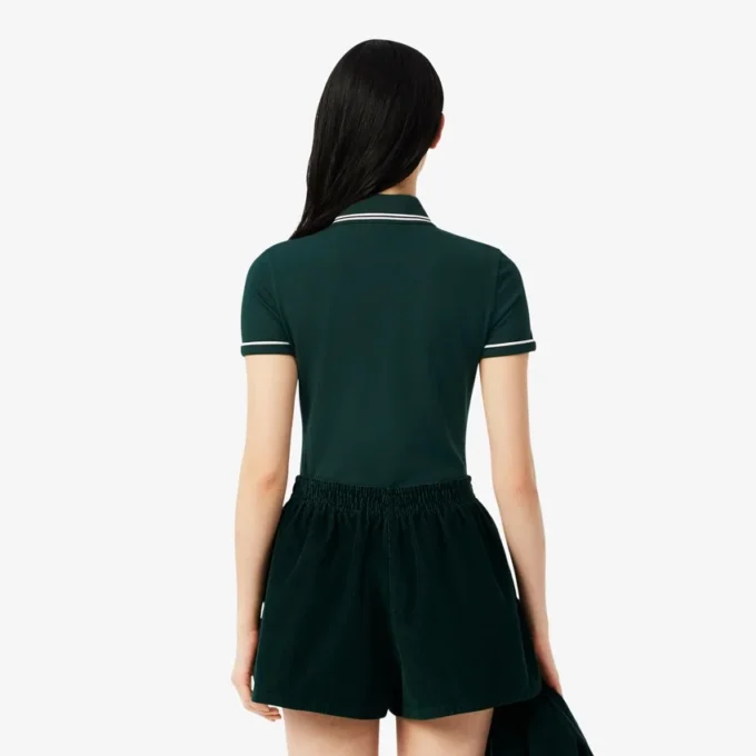 Damen-Poloshirt mit schmaler Passform und Zierdetails L.12.D