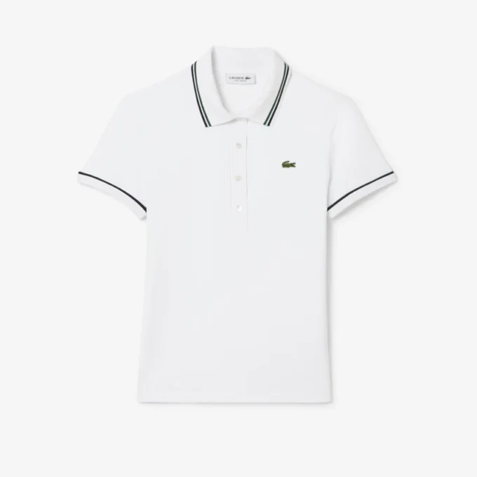 Damen-Poloshirt mit schmaler Passform und Zierdetails L.12.D