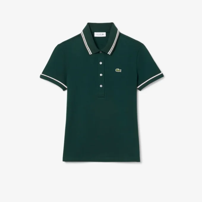 Damen-Poloshirt mit schmaler Passform und Zierdetails L.12.D