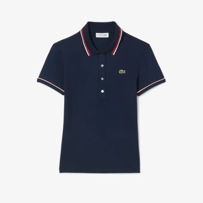 Damen-Poloshirt mit schmaler Passform und Zierdetails L.12.D
