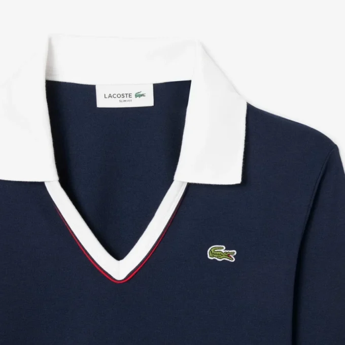 Damen-Poloshirt mit Slim-Fit-Passform und Zierdetails, langärmelig