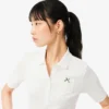 Damen-Poloshirt „Slim Fit Pointelle“ mit L.12.D-Logo