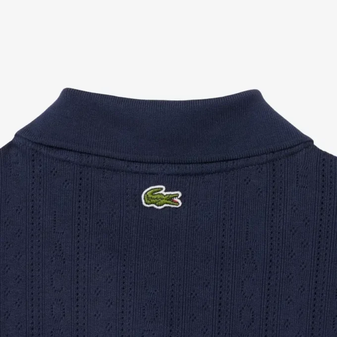 Damen-Poloshirt „Slim Fit Pointelle“ mit L.12.D-Logo