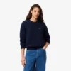 Damen-Pullover aus Baumwolle mit Rundhalsausschnitt und lockerer Passform