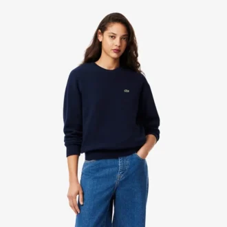 Damen-Pullover aus Baumwolle mit Rundhalsausschnitt und lockerer Passform
