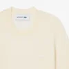 Damen-Pullover aus Merinowolle mit geripptem Strick und kurzen Ärmeln