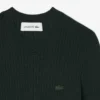 Damen-Pullover aus Merinowolle mit geripptem Strick und kurzen Ärmeln