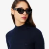 Damen-Pullover aus Merinowolle mit hohem Kragen und Rippstrick