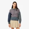 Damen-Pullover aus Woll-Blend mit Rollkragen und Zopfmuster