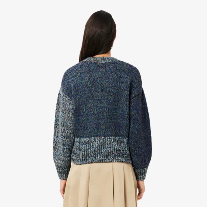 Damen-Pullover aus Woll-Blend mit Rollkragen und Zopfmuster