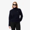 Damen-Pullover aus Wolle mit hohem Kragen und lockerer Passform