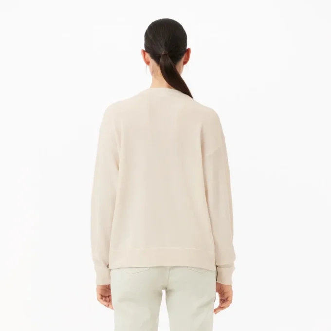 Damen-Pullover aus Wolle mit Moosmaschenmuster in Relaxed Fit