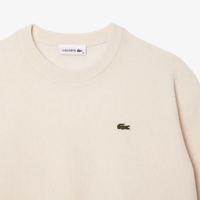 Damen-Pullover aus Wolle mit Moosmaschenmuster in Relaxed Fit