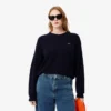 Damen-Pullover aus Wolle mit Moosmuster in lockerer Passform