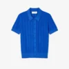 Damen-Pullover mit geripptem Strick und Poloshirt-Kragen
